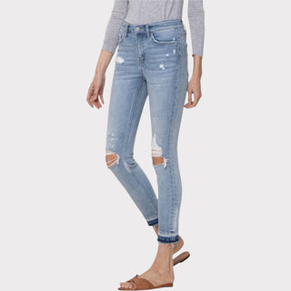 Mid Rise Crop Skinny Jeans Bottoms Flying Monkey 