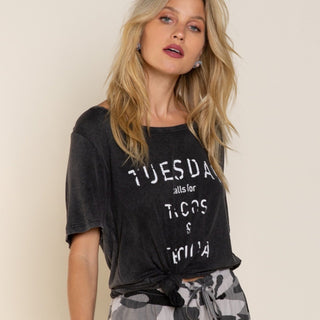 Tuesday Tacos and Tequila Graphic Tee Tops POL 