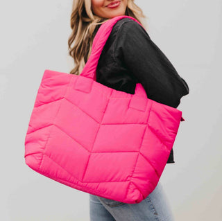 Naomi Nylon Tote Bag Handbags Pretty Simple Fushia 