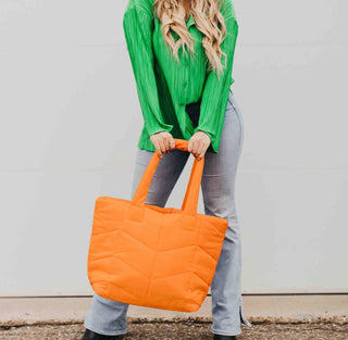 Naomi Nylon Tote Bag Handbags Pretty Simple Orange 