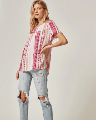 Tickled Pink Shortsleeve Top Shirts & Tops Andree by Unit 
