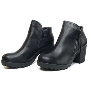 Sadie Black Platform Ankle Bootie Shoes Focus Footwear 